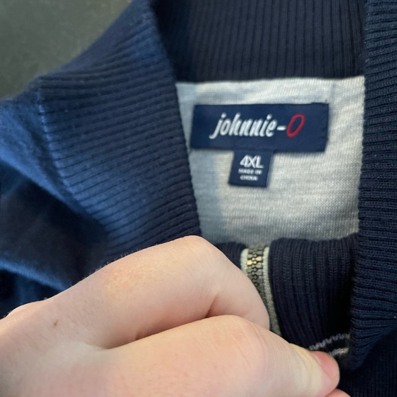 johnnie-O Blue Zip Up Sweater with Quarter-Zip Neckline and Soft Fabric - Picture 2 of 7